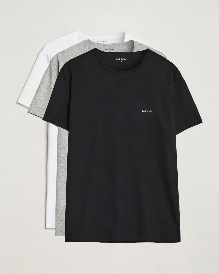 Paul Smith 3-Pack Crew Neck T-Shirt Black/Grey/White – Grau