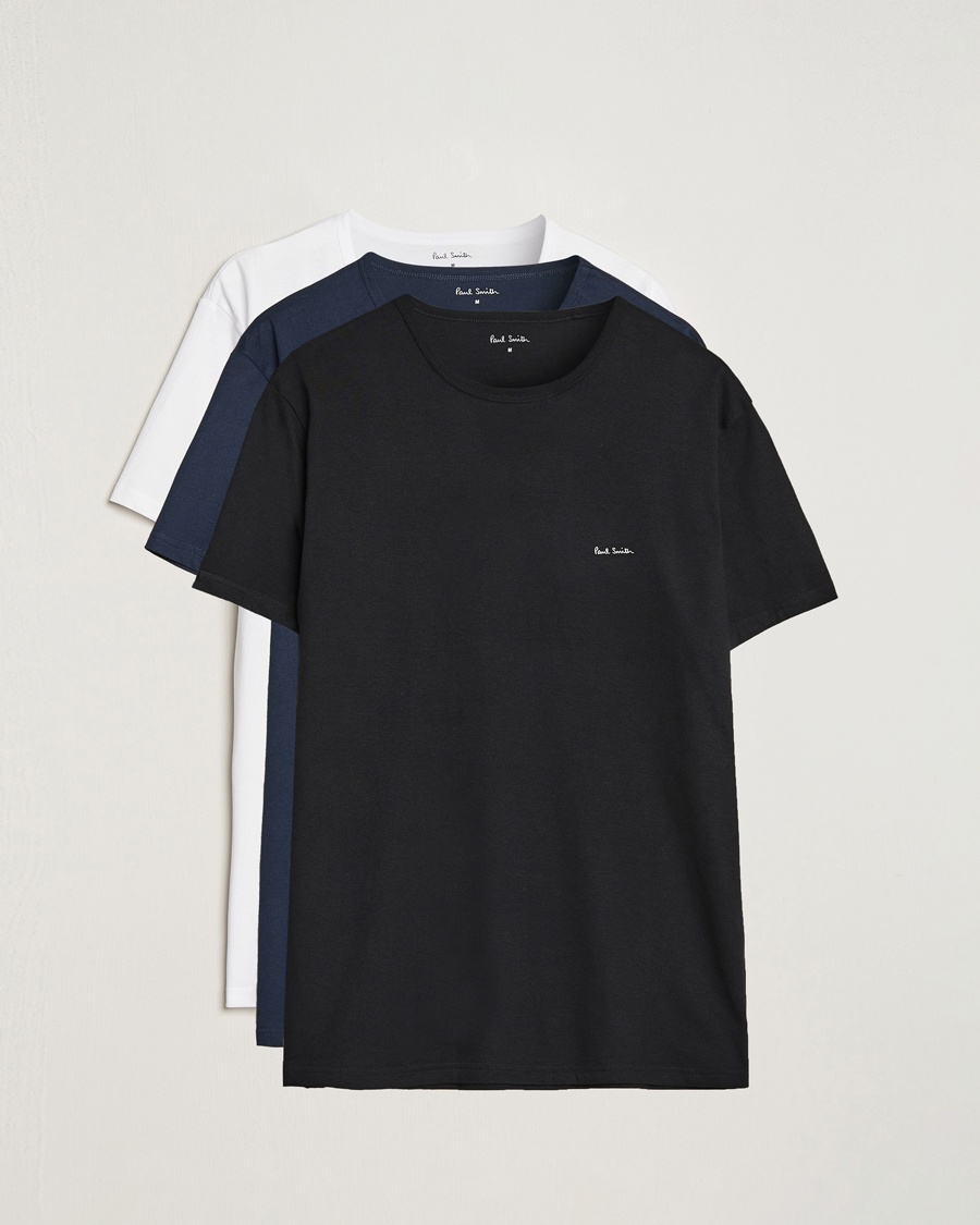 Herren | Multipack | Paul Smith | 3-Pack Crew Neck T-Shirt Black/Navy/White