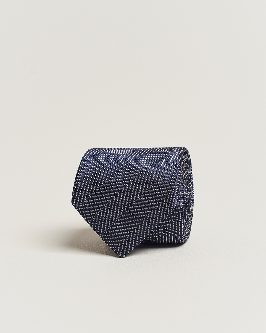  Chevron Silk Tie Navy
