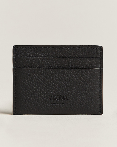Herren |  | Zegna | Grain Leather Card Holder Black