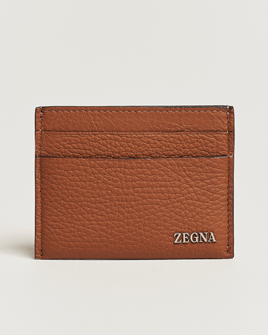 Herren |  | Zegna | Grain Leather Card Holder Brown