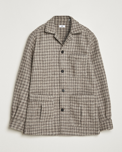 Herren | An overshirt occasion | 100Hands | Fox Brothers Checked Wool Travellers Jacket Brown