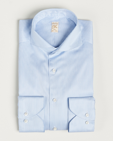 Herren | Hemden | Stenströms | 1899 Slim Supima Cotton Twill Stripe Shirt Blue