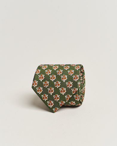 Herren | Krawatten | Altea | Printed Silk Tie Green