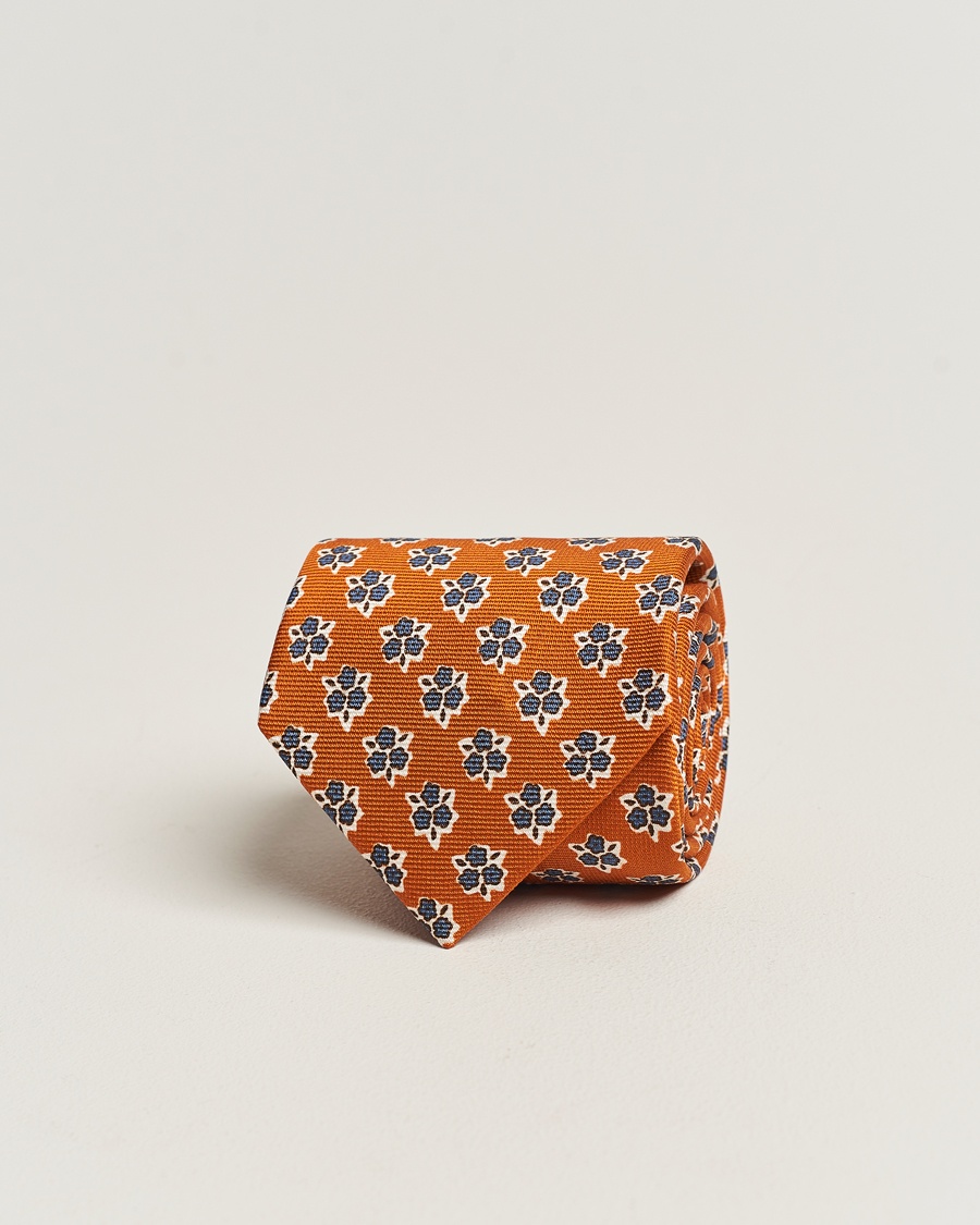 Printed Silk Tie Orange
