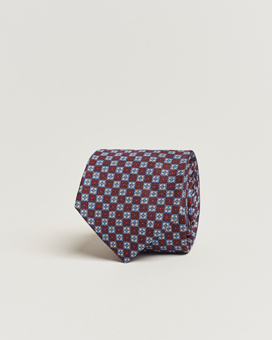 Herren |  | Kiton | Micro Print Silk Tie Burgundy