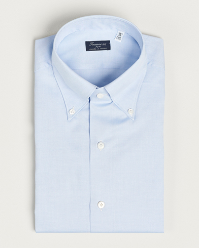Herren | Formelle Hemden | Finamore Napoli | Milano Slim Oxford Button Down Shirt Light Blue