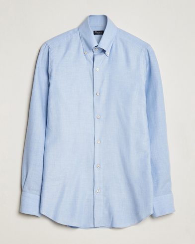 Herren | Hemden | Finamore Napoli | Milano Slim Cashmere BD Shirt Light Blue