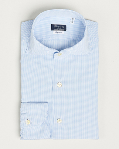 Herren |  | Finamore Napoli | Milano Slim Washed Dress Shirt Blue Check