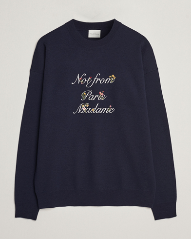 Herren | Pullover | Drôle de Monsieur | Flower Slogan Sweater Navy