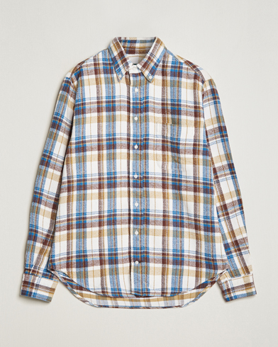 Herren |  | Gitman Vintage | Button Down Triple Yarn Shirt Brown/White Check