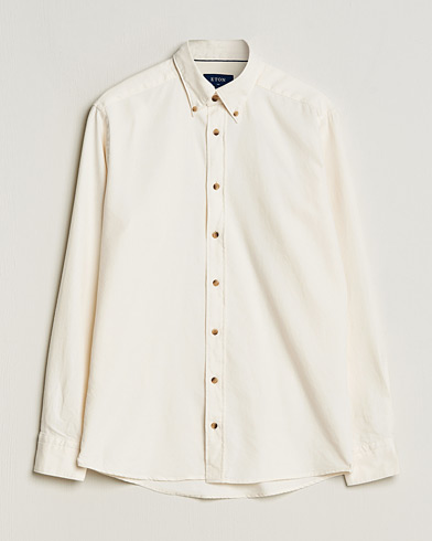 Herren |  | Eton | Slim Fit Twill Flannel Shirt Off White