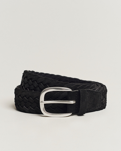 Herren | Neue Produktbilder | Orciani | Braided Suede Belt 3,5 cm Black