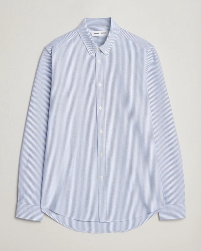 Herren |  | Samsøe & Samsøe | Liam Striped Button Down Shirt  Blue/White