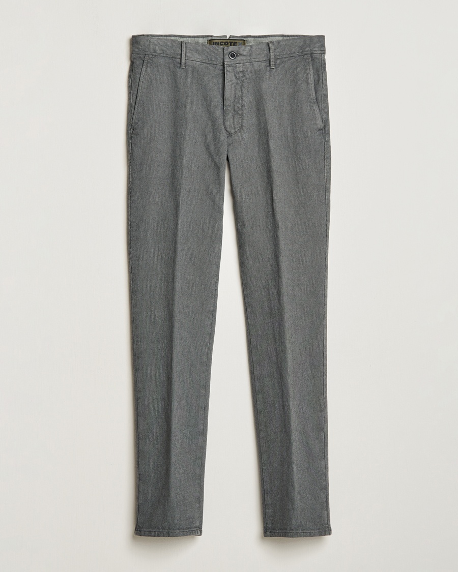 Incotex Slim Fit Overdyed Microstructure Slacks Dark Grey - Grau - Chino - Grösse: W36