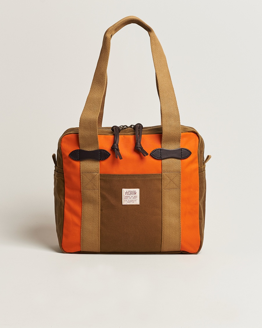 Herren | | Filson | Tin Cloth Tote Bag Dark Tan/Flame