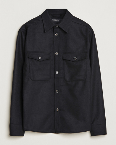 Herren | An overshirt occasion | J.Lindeberg | Flat Wool Overshirt Black