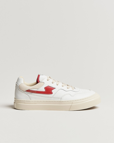 Herren |  | Stepney Workers Club | Pearl S-Strike Leather Sneaker White/Red