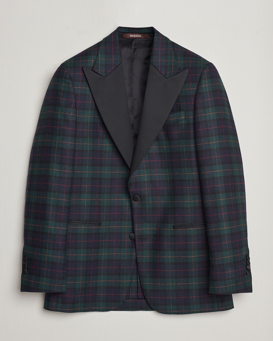 Morris Heritage Tartan Tuxedo Blazer Navy - Grün - Smoking-Sakko - Grösse: 48