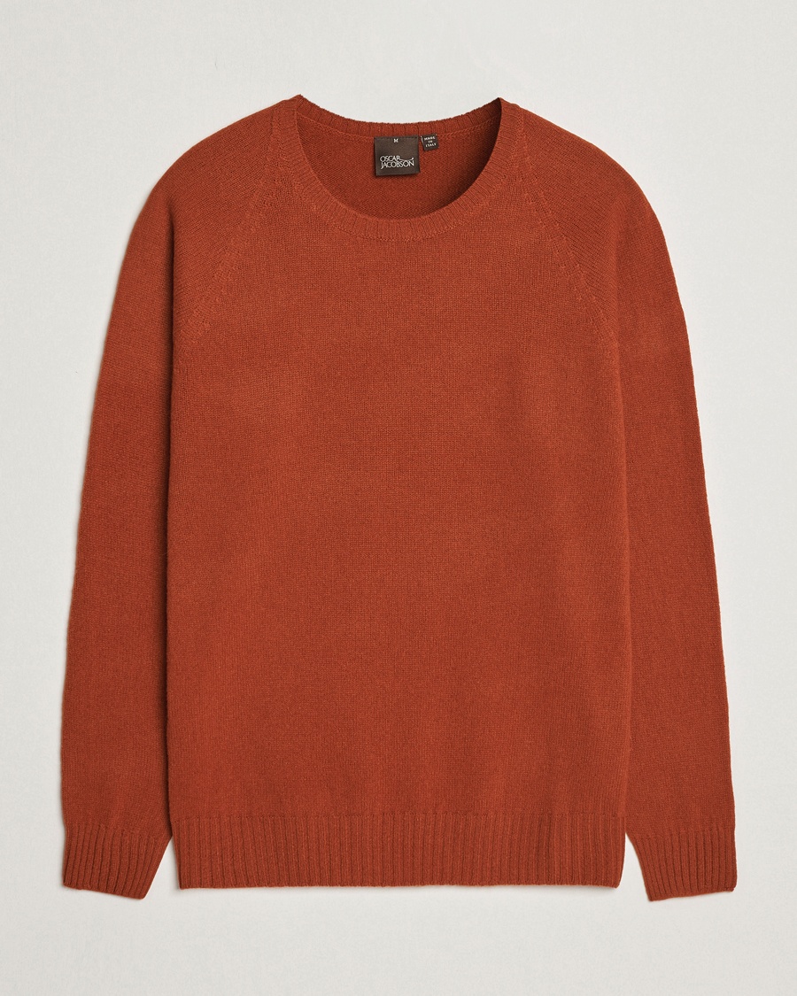 Oscar Jacobson Kendal Raglan Wool Crewneck Orange - Orange - Strickpullover - Grösse: M
