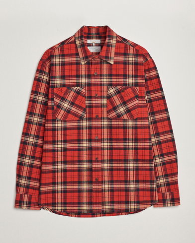 Herren |  | Nudie Jeans | Filip Flannel Checked Shirt Red