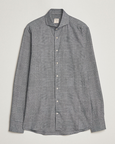 Herren | 60% sale | Stenströms | Slimline Prince of Wales Check Flannel Shirt Grey