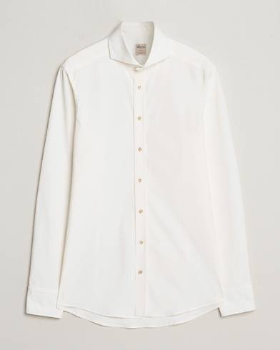 Herren | Hemden | Stenströms | Slimline Cut Away Corduroy Shirt White