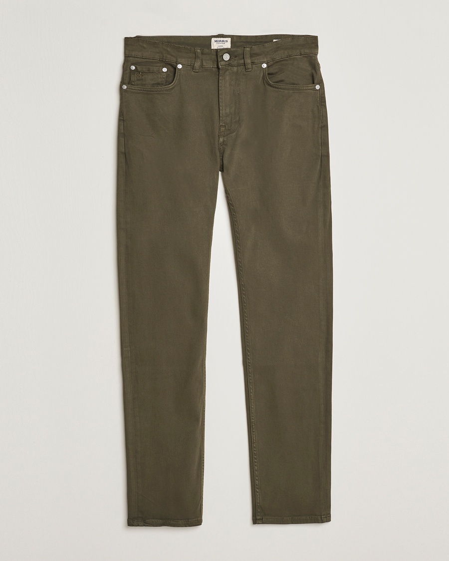 Morris James Brushed 5-Pocket Pant Olive – Grün