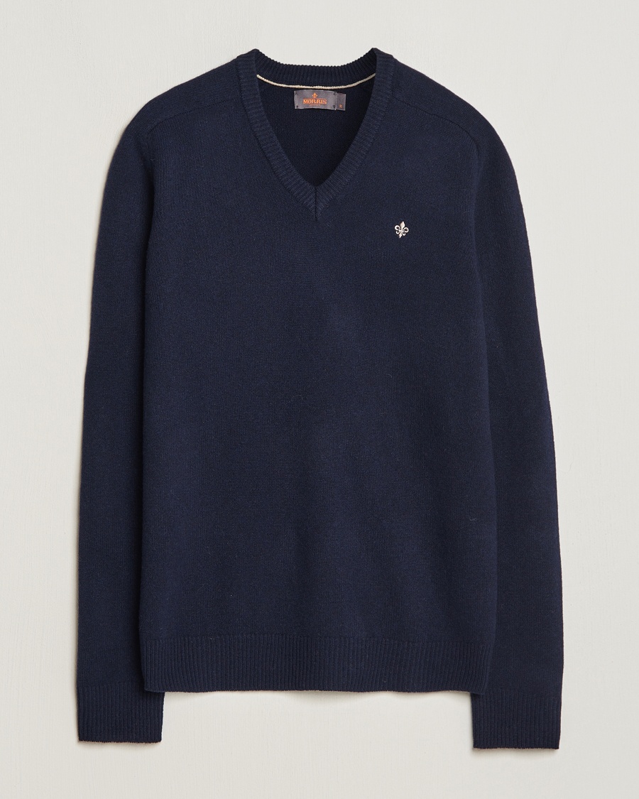 Morris Newton V-neck Navy - Blau - Strickpullover - Grösse: S
