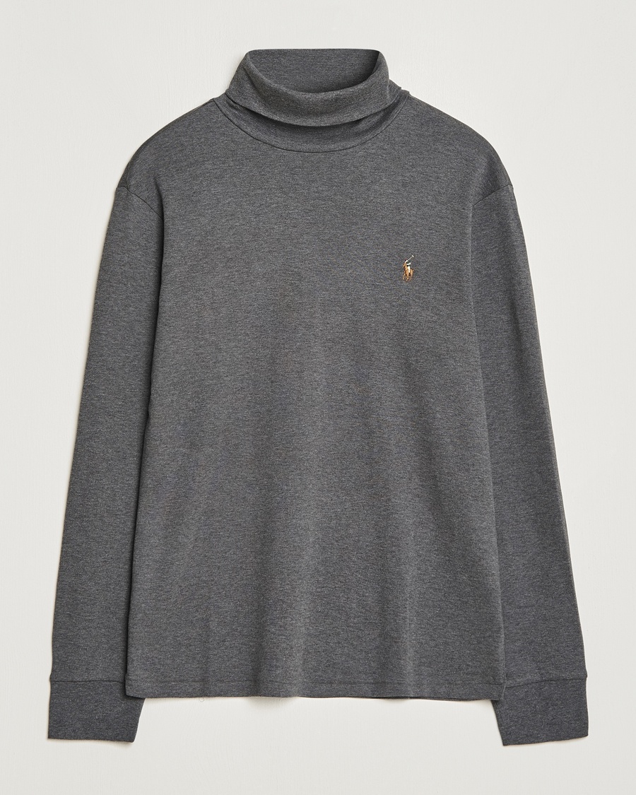 Polo Ralph Lauren Luxury Pima Cotton Rollneck Barclay Heather - Grau - Rollkragenpullover - Grösse: L