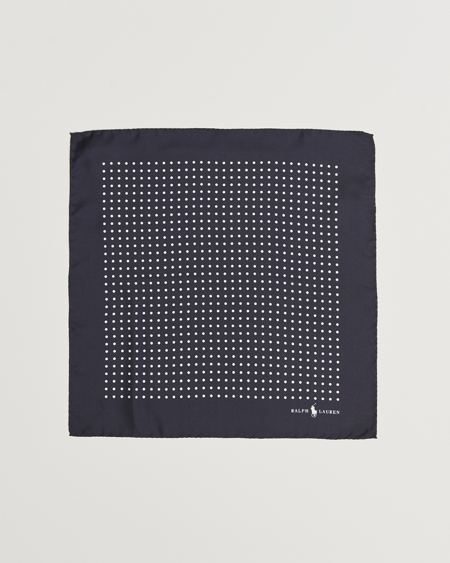 Polo Ralph Lauren Silk Dot Pocket Square Navy/White – Blau