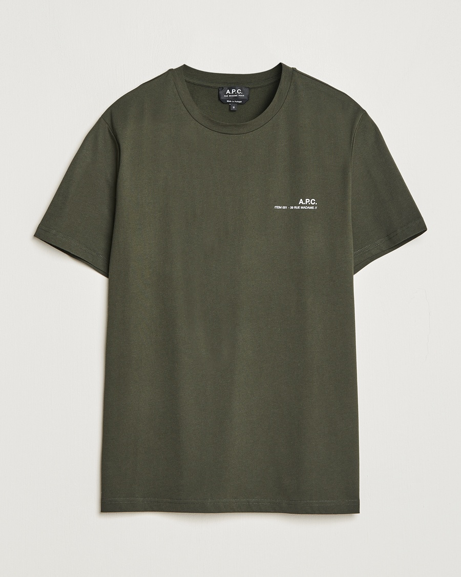 A.P.C. Item Short Sleeve T-Shirt Kaki - Grün - T-shirt - Grösse: XL