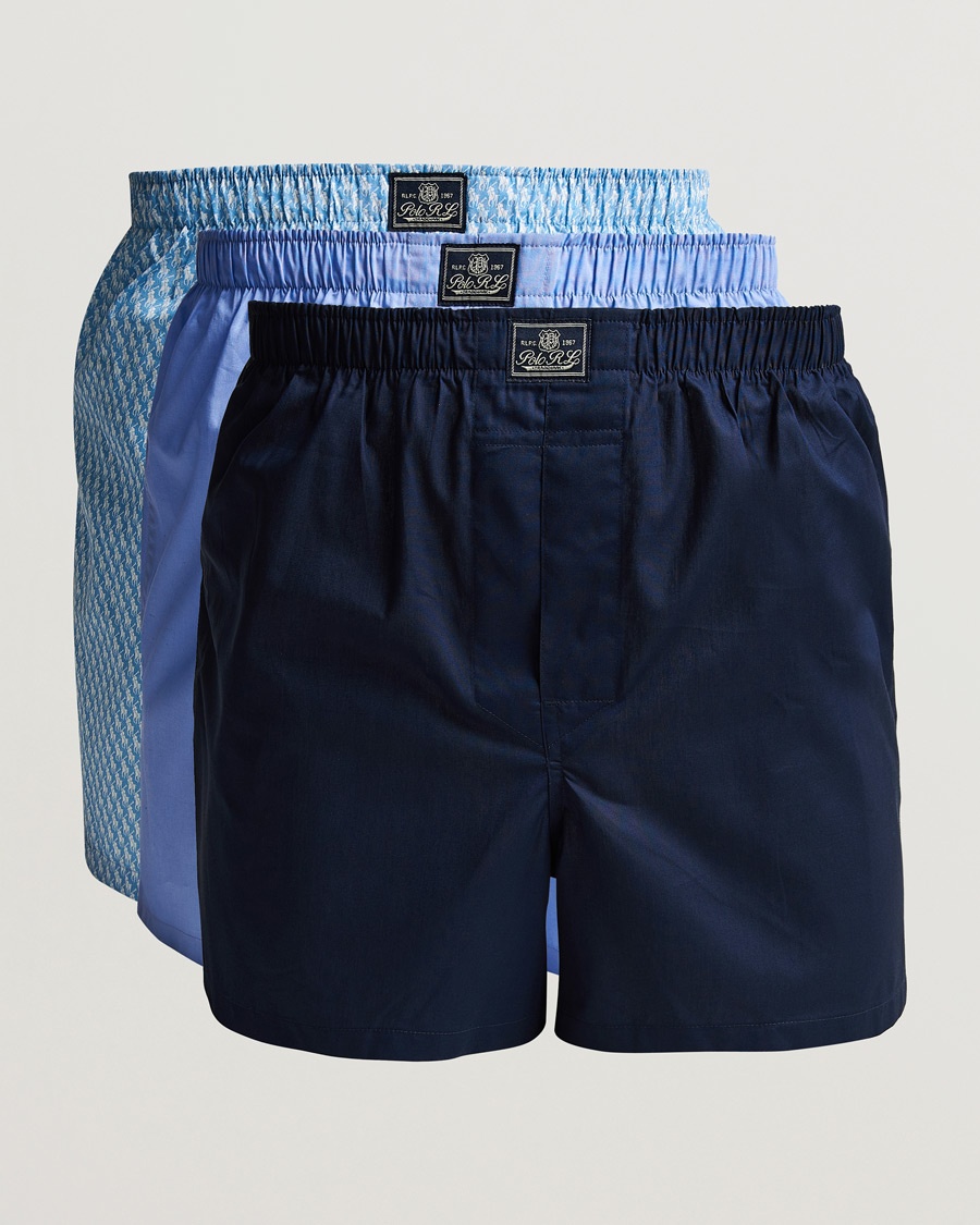 Polo Ralph Lauren 3-Pack Woven Boxer Blue - Blau - Unterhose - Grösse: S