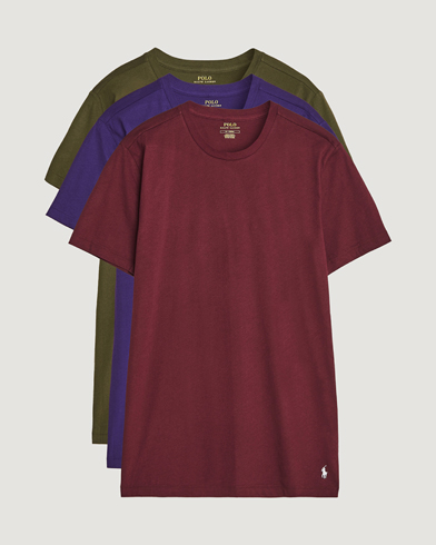Herren |  | Polo Ralph Lauren | 3-Pack Crew Neck T-Shirt Wine/Green/Purple