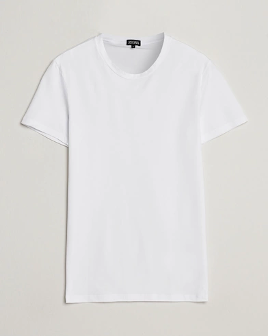Herren | Quiet Luxury | Zegna | Stretch Cotton Round Neck T-Shirt White