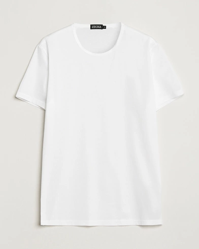 Herren |  | Zegna | Filoscozia Pure Cotton Round Neck T-Shirt White