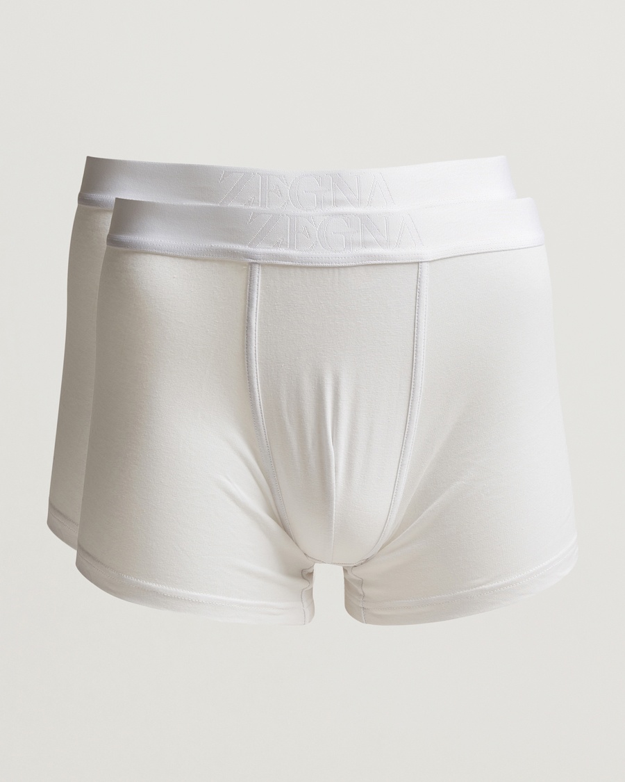 Zegna 2-Pack Stretch Cotton Boxers White - Weiß - Unterhose - Grösse: XXL