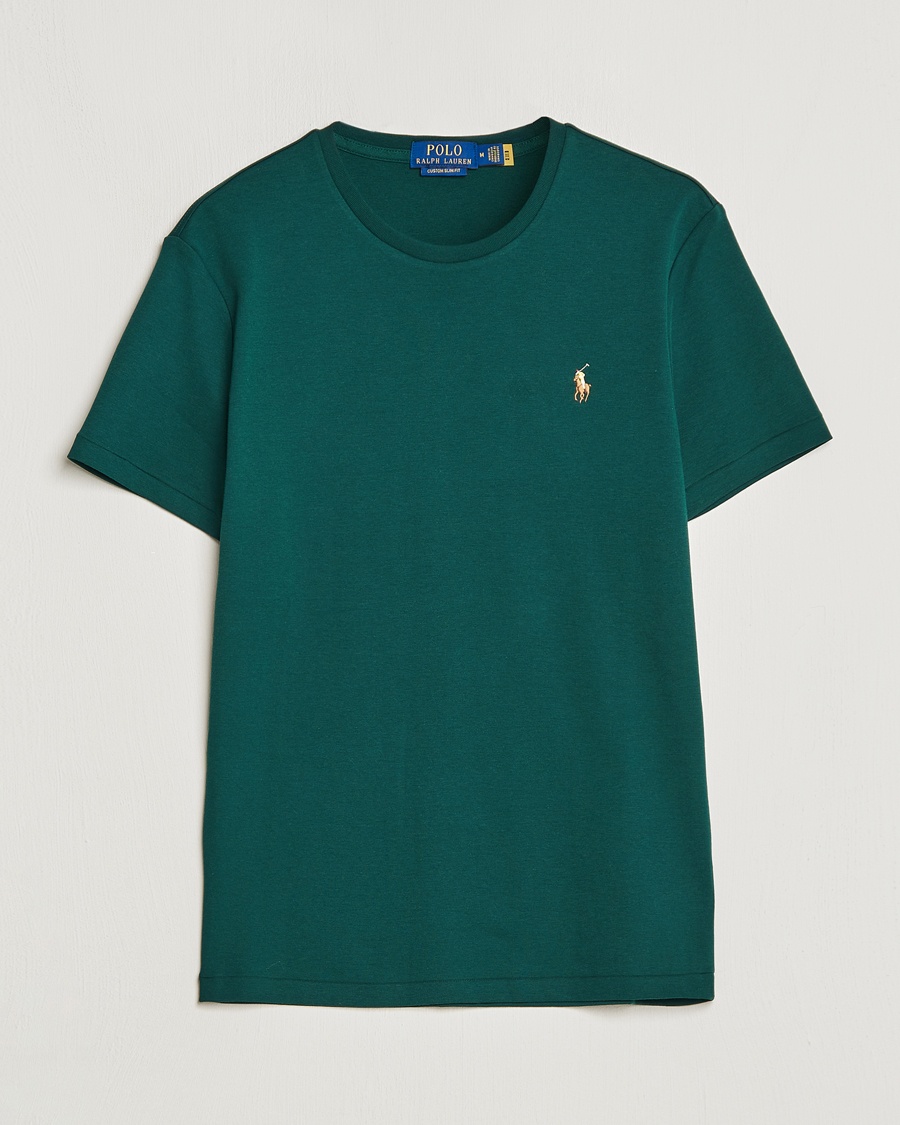 Polo Ralph Lauren Luxury Pima Cotton Crew Neck T-Shirt Hunt Club Green - Grün - T-shirt - Grösse: L