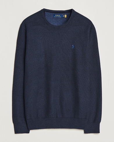 Herren |  | Polo Ralph Lauren | Textured Cotton Crew Neck Sweater Navy Heather 