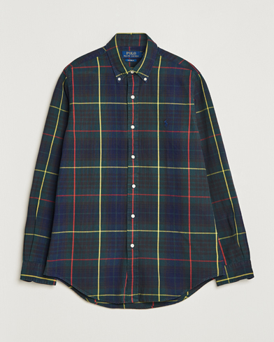Herren |  | Polo Ralph Lauren | Custom Fit Checked Oxford Shirt Navy/Green