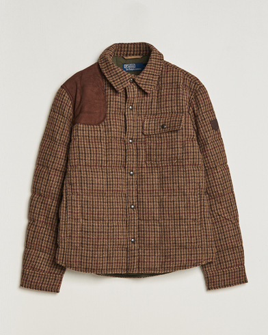Herren |  | Polo Ralph Lauren | Wool Checked Down Shirt Jacket Brown/Burgundy