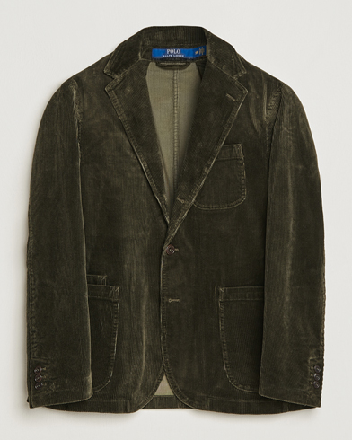 Herren | Cordsakko | Polo Ralph Lauren | Corduroy Stretch Blazer Oil Cloth Green