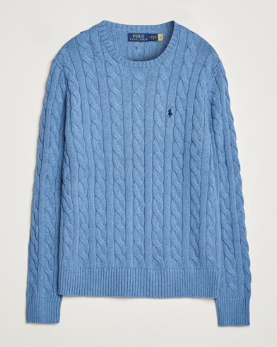 Herren |  | Polo Ralph Lauren | Cotton Cable Pullover Sky Blue Heather