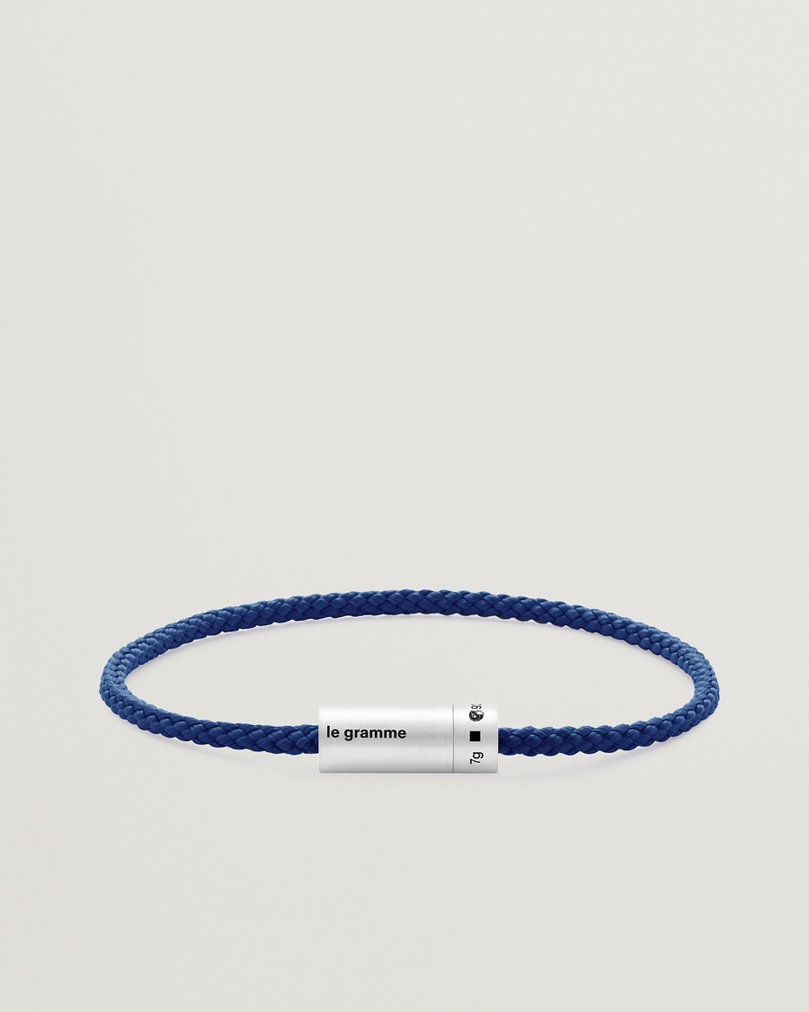Herren | Bald auf Lager | LE GRAMME | Nato Cable Bracelet Blue/Sterling Silver 7g