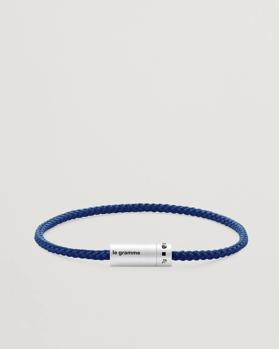 LE GRAMME Nato Cable Bracelet Blue/Sterling Silver 7g – Blau