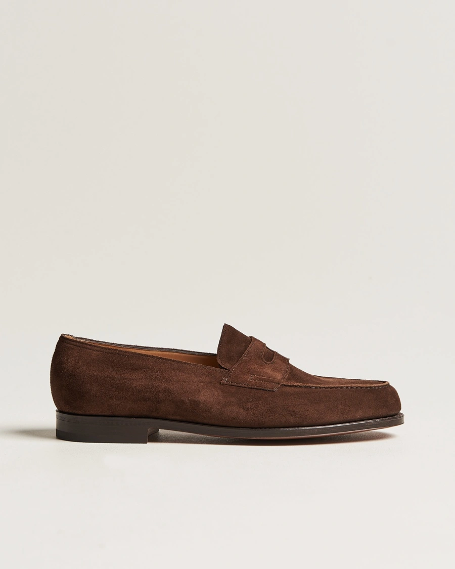 John Lobb Lopez Penny Loafer Dark Brown Suede – Braun