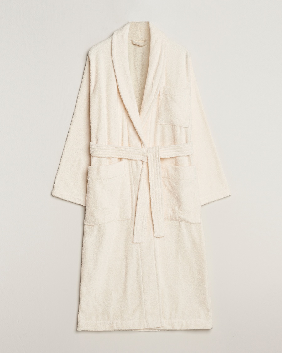 Tekla Organic Terry Bathrobe Ivory – Weiß