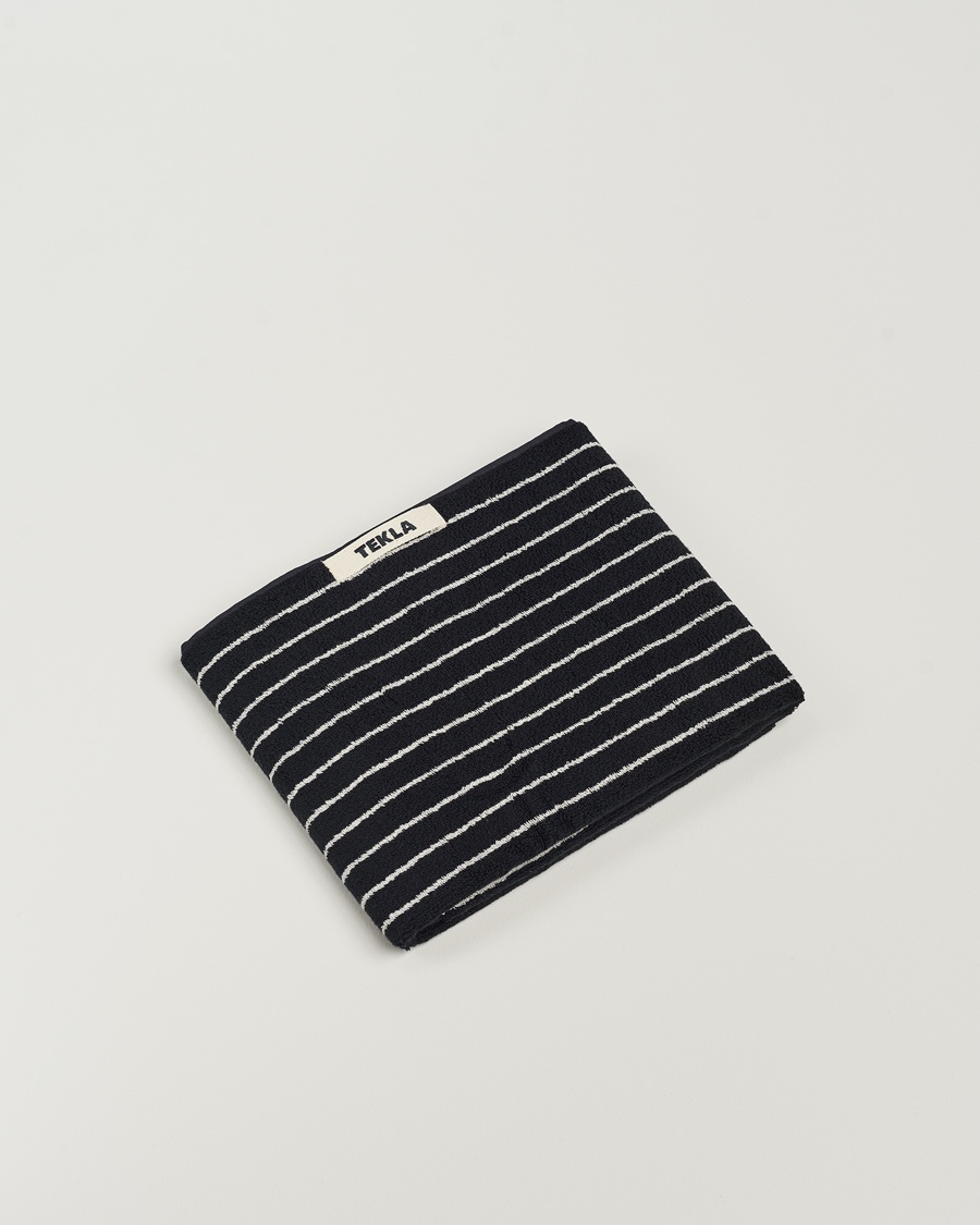 Herren | | Tekla | Organic Terry Hand Towel Black Stripe