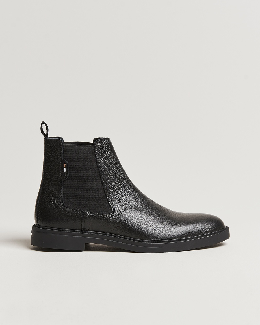 Herren | | BOSS BLACK | Calev Grained Leather Chelsea Boot Black