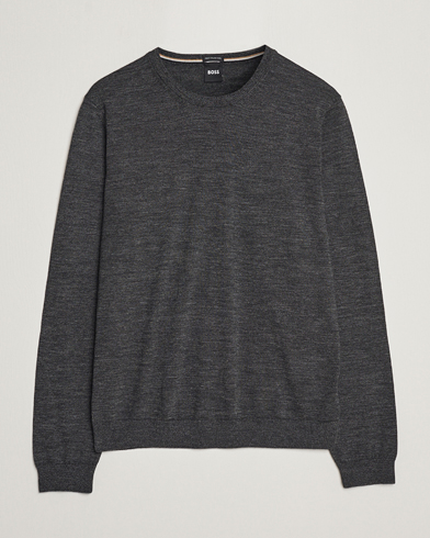 Herren | Pullover | BOSS BLACK | Leno Knitted Sweater Black Melange